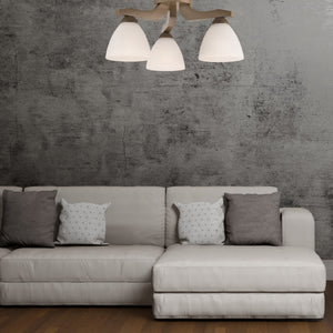 Lampada a Soffitto Adriano, Marrone, Acciaio, 36x36x21 cm, Seven Design