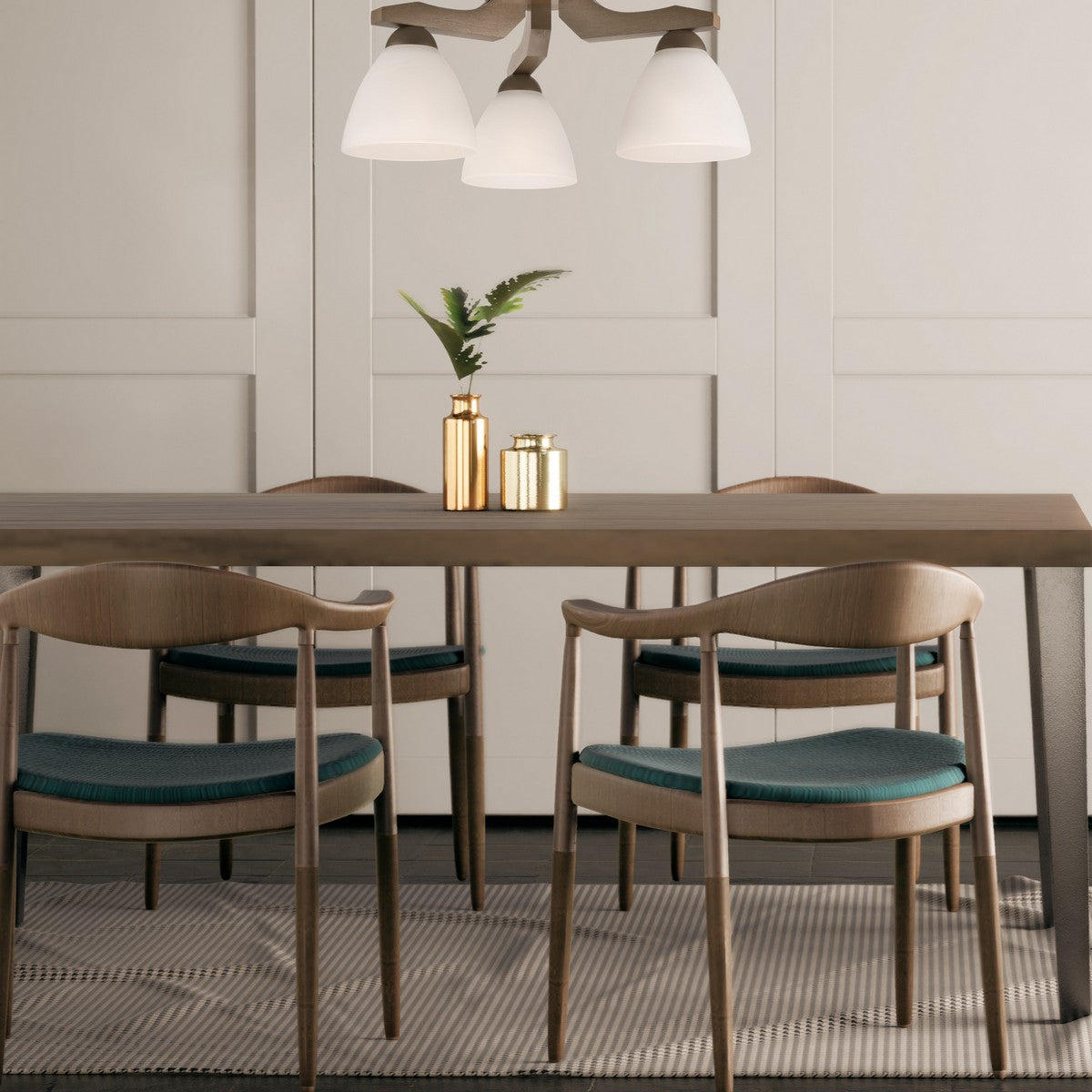 Lampada a Soffitto Adriano, Marrone, Acciaio, 36x36x21 cm, Seven Design