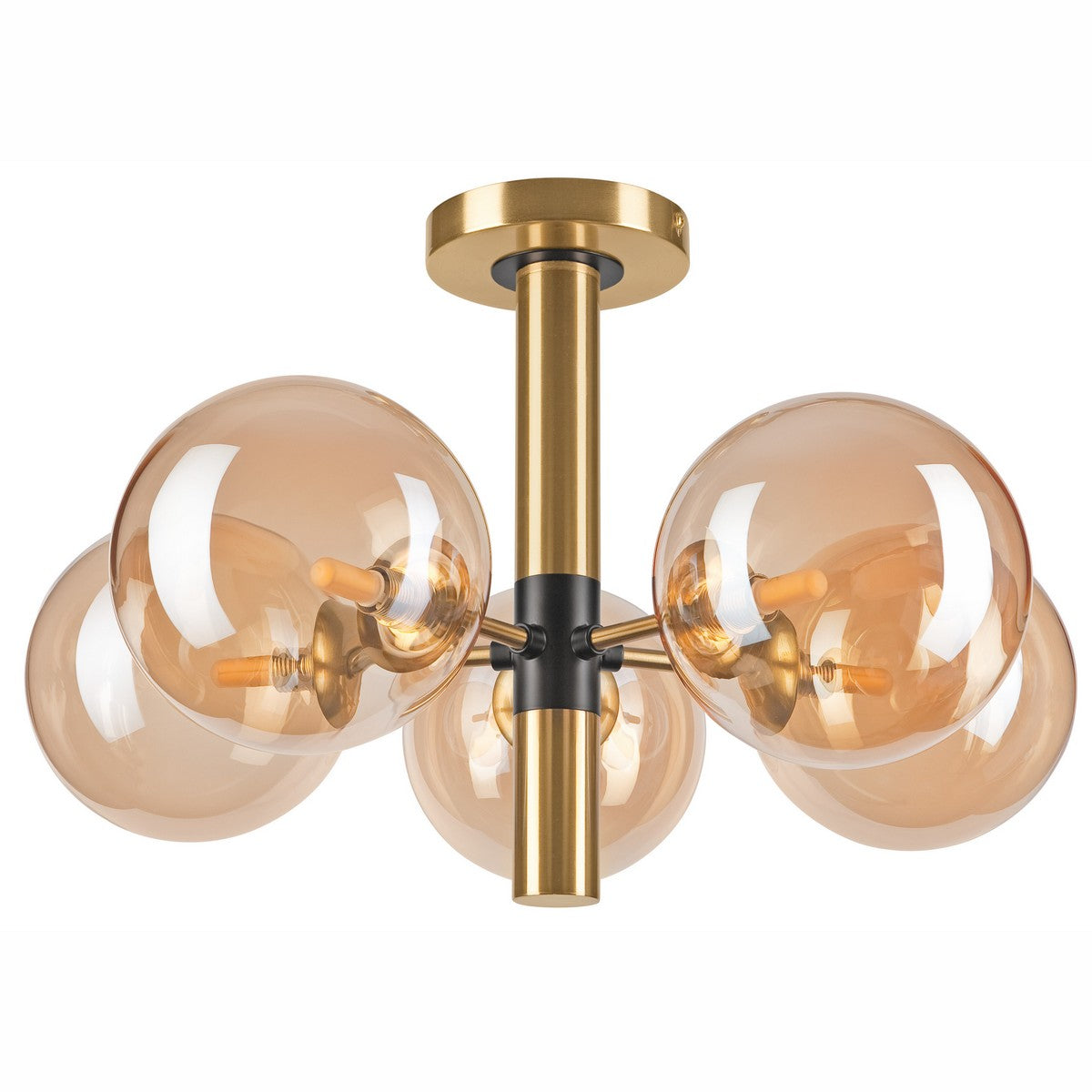 Lampada a Soffitto Rollo, Oro, Acciaio, 35x35x32 cm, Seven Design
