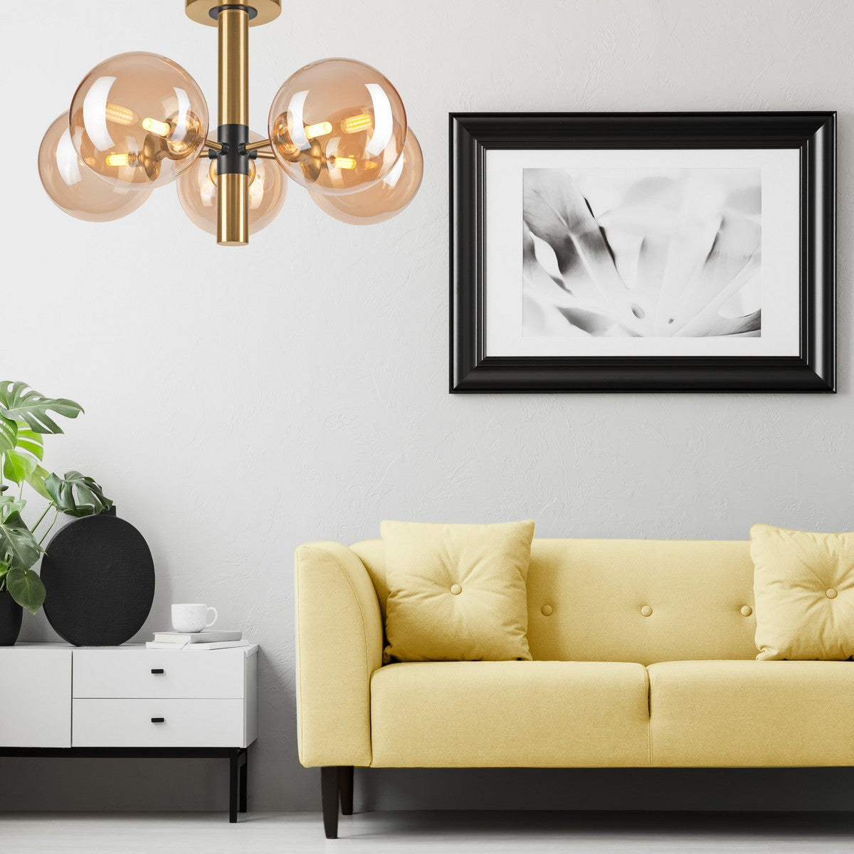 Lampada a Soffitto Rollo, Oro, Acciaio, 35x35x32 cm, Seven Design