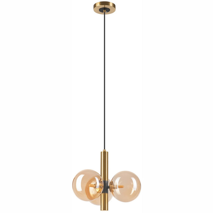 Lampada a Sospensione Rollo, Oro, Acciaio, 35x35x120 cm, Seven Design