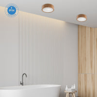 Lampada a Soffitto Eveline, Marrone, Legno, 27x27x80 cm, Seven Design