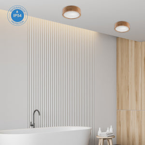 Lampada a Soffitto Eveline, Marrone, Legno, 27x27x80 cm, Seven Design