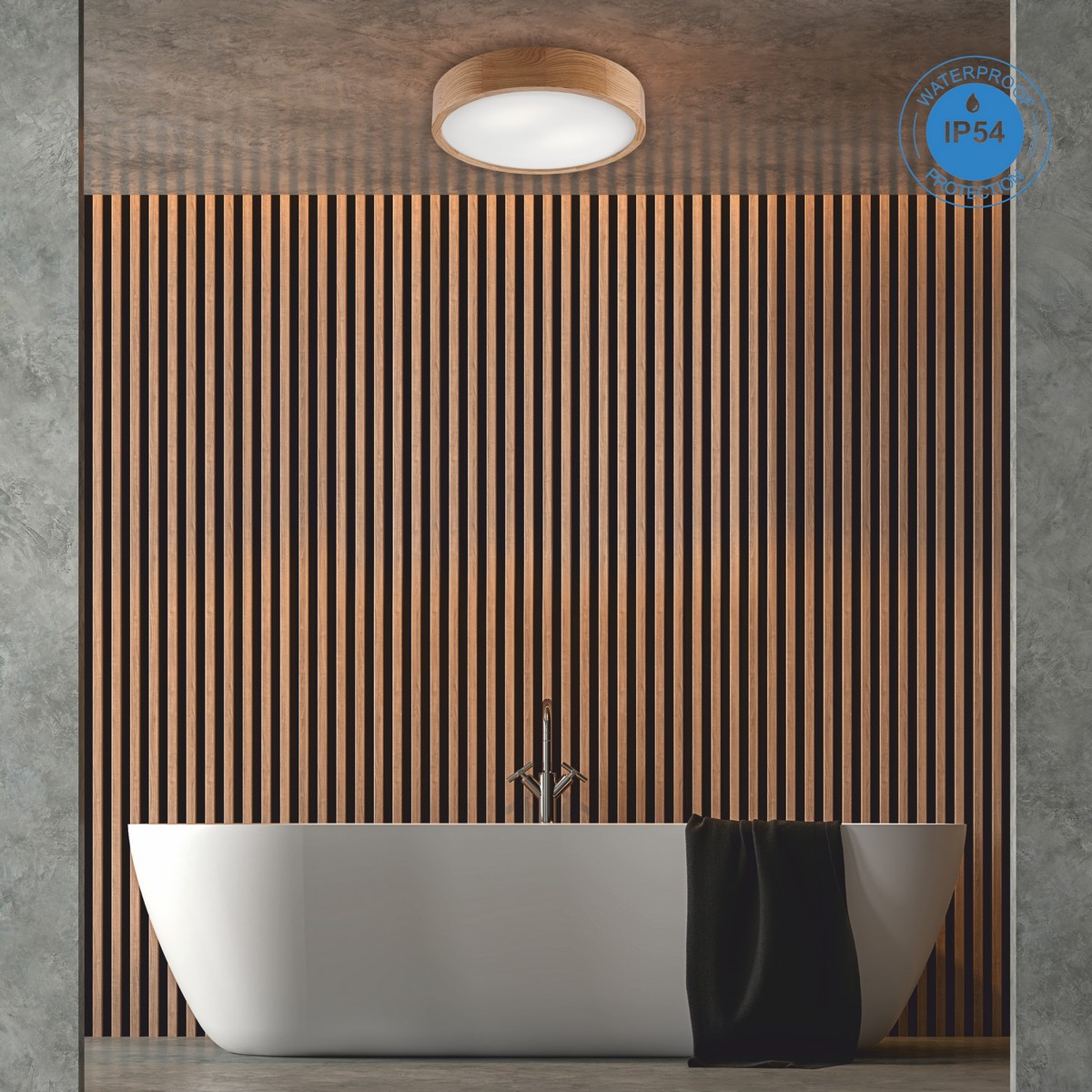 Lampada a Soffitto Eveline 16, Marrone, Legno, 37x37x8 cm, Seven Design