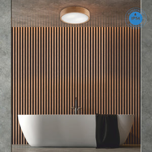 Lampada a Soffitto Eveline 16, Marrone, Legno, 37x37x8 cm, Seven Design