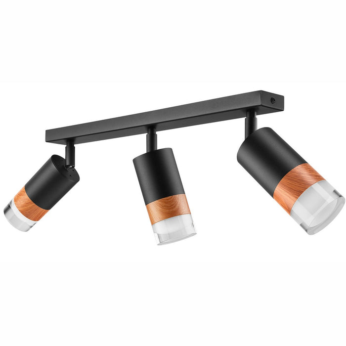 Lampada a Soffitto Aurora, Nero, Acciaio, 45x19x19 cm, Seven Design