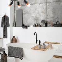 Lampada a Soffitto Aurora, Nero, Acciaio, 45x19x19 cm, Seven Design