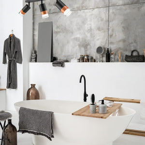 Lampada a Soffitto Aurora, Nero, Acciaio, 45x19x19 cm, Seven Design