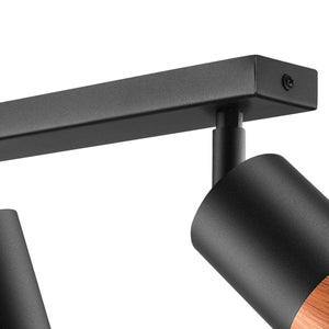 Lampada a Soffitto Aurora, Nero, Acciaio, 45x19x19 cm, Seven Design