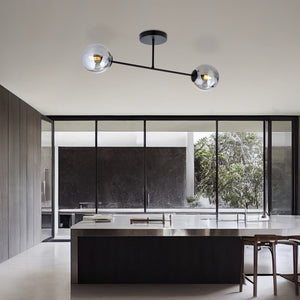 Lampada a Soffitto Aurora, Nero, Acciaio, 45x19x19 cm, Seven Design