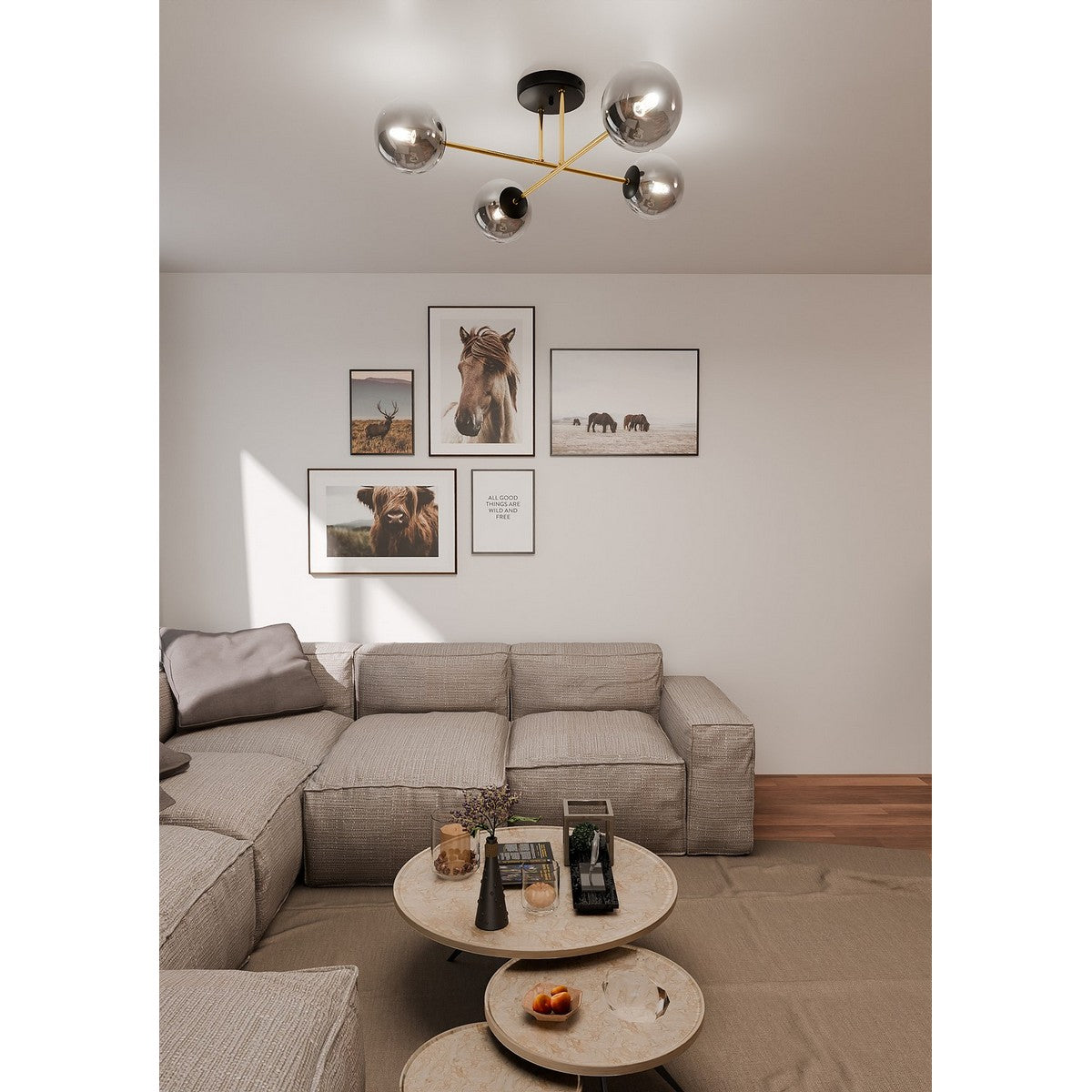 Lampada a Soffitto Magnum, Nero, Acciaio, 55x26x75 cm, Seven Design