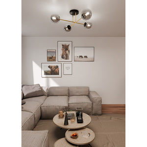 Lampada a Soffitto Magnum, Nero, Acciaio, 55x26x75 cm, Seven Design