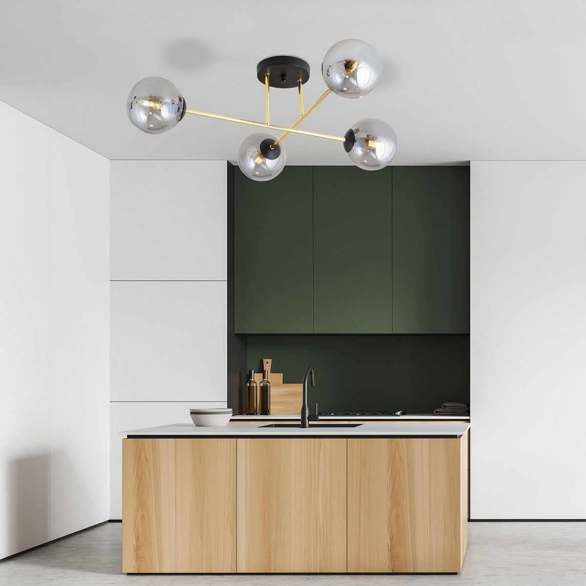 Lampada a Soffitto Magnum, Nero, Acciaio, 55x26x75 cm, Seven Design