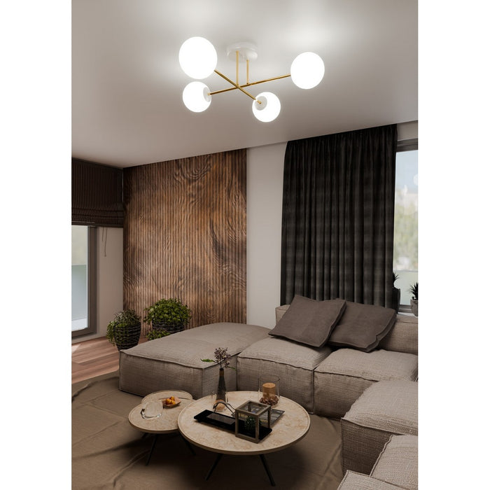 Lampada a Soffitto Magnum 3, Oro, Acciaio, 55x26x75 cm, Seven Design