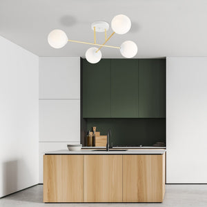 Lampada a Soffitto Magnum 3, Oro, Acciaio, 55x26x75 cm, Seven Design