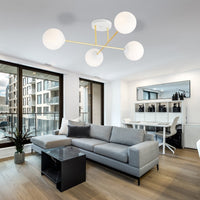 Lampada a Soffitto Magnum 3, Oro, Acciaio, 55x26x75 cm, Seven Design