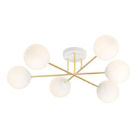 Lampada a Soffitto Magnum 4, Oro, Acciaio, 75x26x75 cm, Seven Design