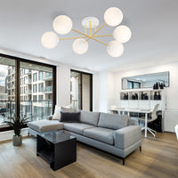 Lampada a Soffitto Magnum 4, Oro, Acciaio, 75x26x75 cm, Seven Design