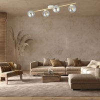 Lampada a Soffitto Splendi 5, Oro, Acciaio, 100x20x29 cm, Seven Design