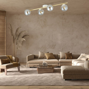 Lampada a Soffitto Splendi 5, Oro, Acciaio, 100x20x29 cm, Seven Design