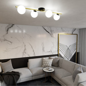 Lampada a Soffitto Splendi 8, Oro, Acciaio, 100x20x29 cm, Seven Design