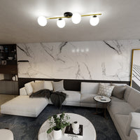 Lampada a Soffitto Splendi 8, Oro, Acciaio, 100x20x29 cm, Seven Design