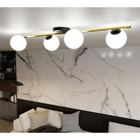 Lampada a Soffitto Splendi 8, Oro, Acciaio, 100x20x29 cm, Seven Design