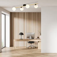 Lampada a Soffitto Splendi 8, Oro, Acciaio, 100x20x29 cm, Seven Design