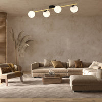 Lampada a Soffitto Splendi 8, Oro, Acciaio, 100x20x29 cm, Seven Design