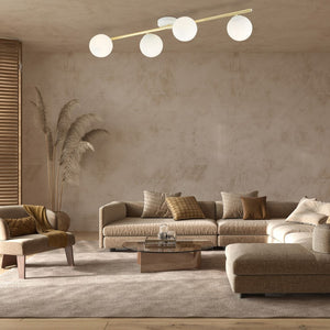 Lampada a Soffitto Splendi 11, Oro, Acciaio, 100x20x29 cm, Seven Design