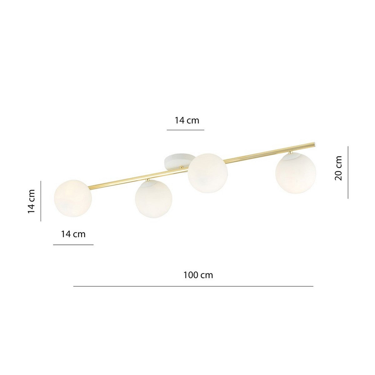 Lampada a Soffitto Splendi 11, Oro, Acciaio, 100x20x29 cm, Seven Design