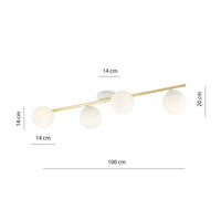 Lampada a Soffitto Splendi 11, Oro, Acciaio, 100x20x29 cm, Seven Design