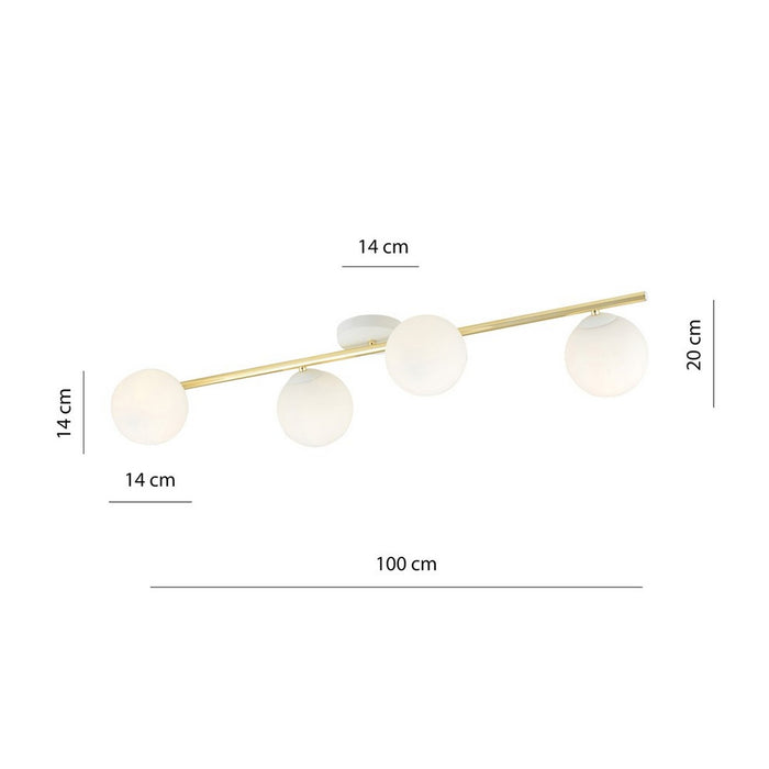 Lampada a Soffitto Splendi 11, Oro, Acciaio, 100x20x29 cm, Seven Design