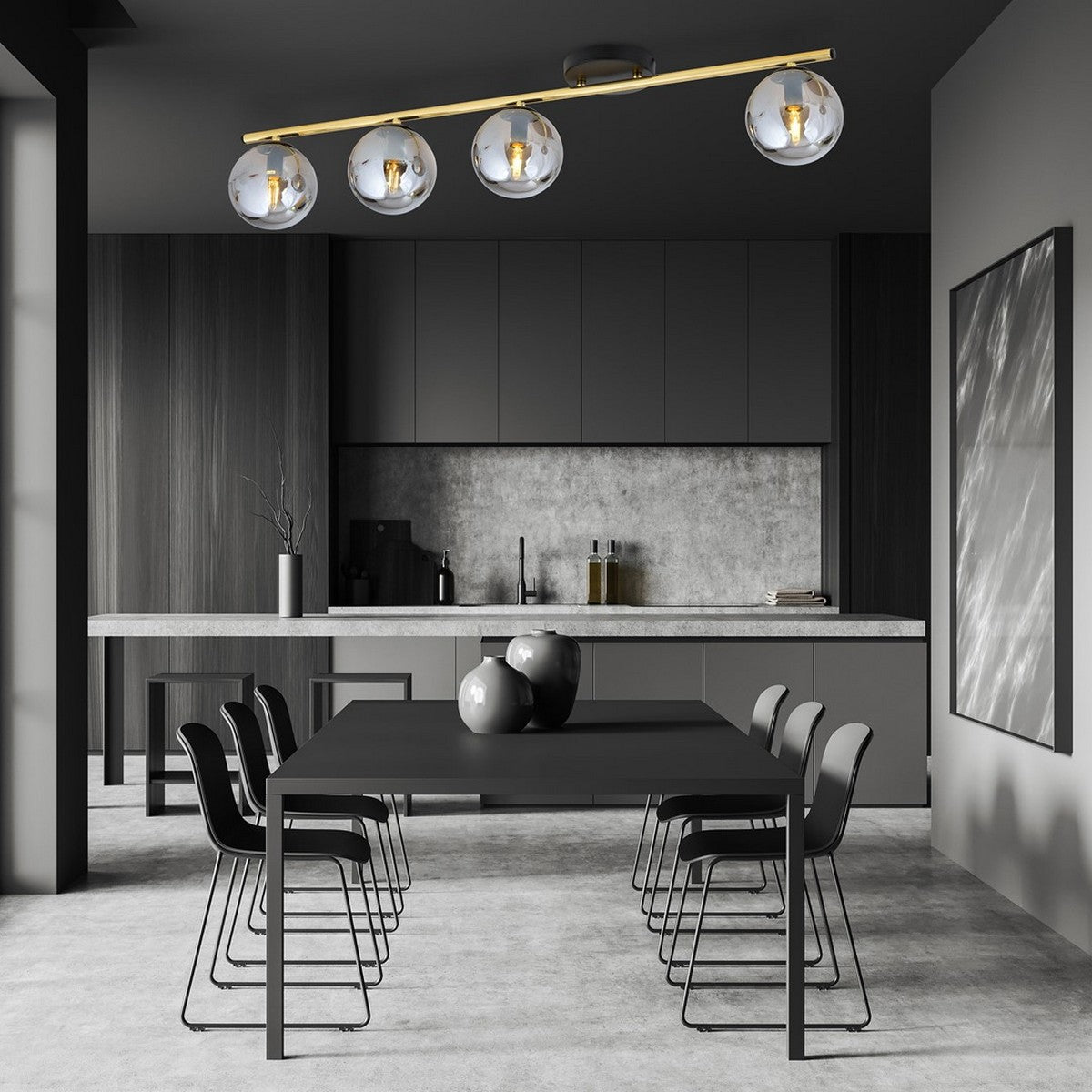 Lampada a Soffitto Monza 1, Oro, Acciaio, 100x20x14 cm, Seven Design