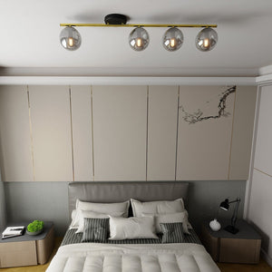 Lampada a Soffitto Monza 1, Oro, Acciaio, 100x20x14 cm, Seven Design