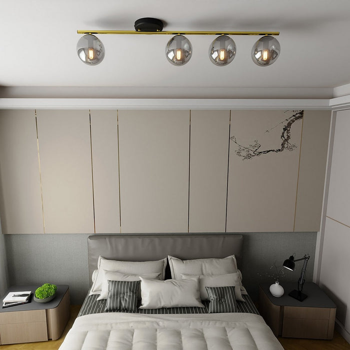 Lampada a Soffitto Monza 1, Oro, Acciaio, 100x20x14 cm, Seven Design