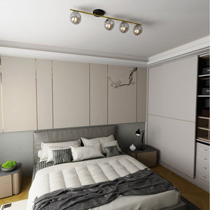 Lampada a Soffitto Monza 1, Oro, Acciaio, 100x20x14 cm, Seven Design