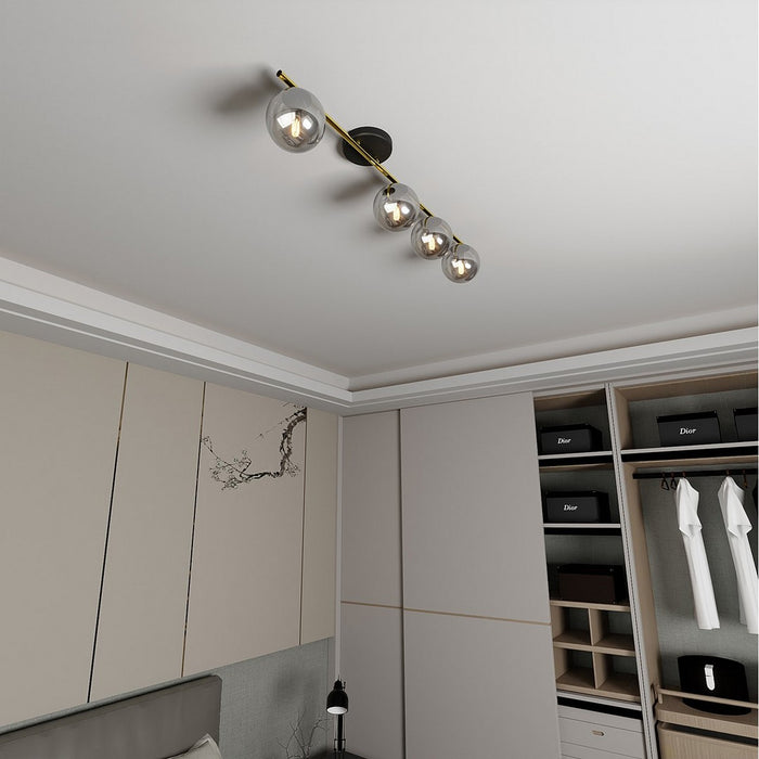 Lampada a Soffitto Monza 1, Oro, Acciaio, 100x20x14 cm, Seven Design