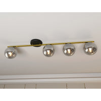 Lampada a Soffitto Monza 1, Oro, Acciaio, 100x20x14 cm, Seven Design