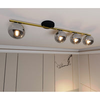 Lampada a Soffitto Monza 1, Oro, Acciaio, 100x20x14 cm, Seven Design