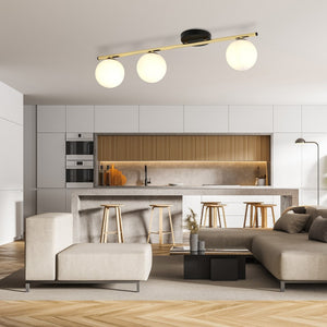 Lampada a Soffitto Monza 4, Oro, Acciaio, 80x20x14 cm, Seven Design