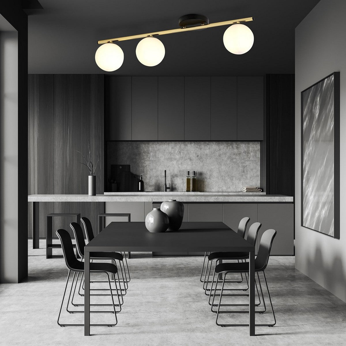 Lampada a Soffitto Monza 4, Oro, Acciaio, 80x20x14 cm, Seven Design