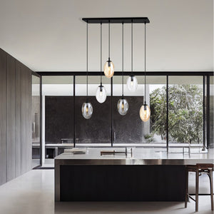 Lampada a Sospensione Astral 10, Nero, Acciaio, 70x100x22 cm, Seven Design