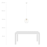 Lampada a Sospensione Gino, Bianco, Acciaio, 24x125x24 cm, Seven Design