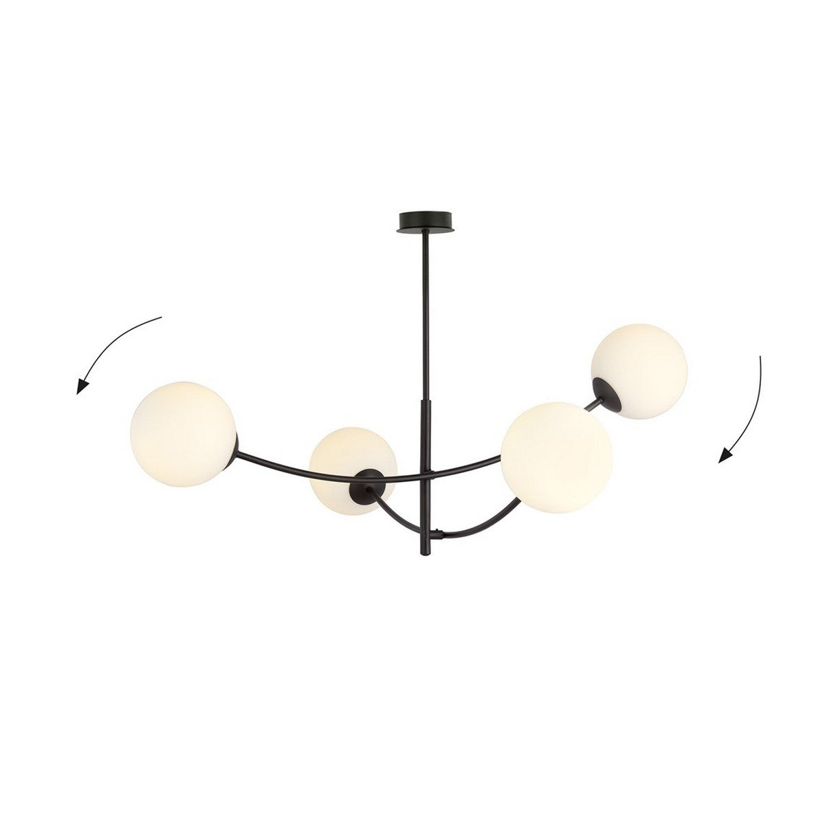 Lampada a Sospensione Hunter 5, Nero, Acciaio, 89x63x89 cm, Seven Design