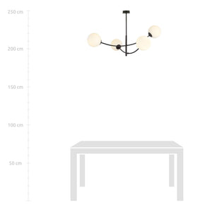 Lampada a Sospensione Hunter 5, Nero, Acciaio, 89x63x89 cm, Seven Design