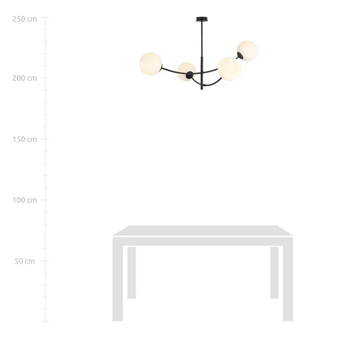 Lampada a Sospensione Hunter 5, Nero, Acciaio, 89x63x89 cm, Seven Design