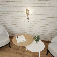 Lampada a Parete Lotus, Marrone, Acciaio, 12x51x12 cm, Seven Design