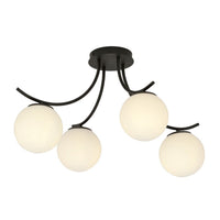 Lampada a Soffitto Boston 1, Nero, Acciaio, 70x37x65 cm, Seven Design