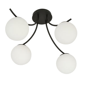 Lampada a Soffitto Boston 1, Nero, Acciaio, 70x37x65 cm, Seven Design